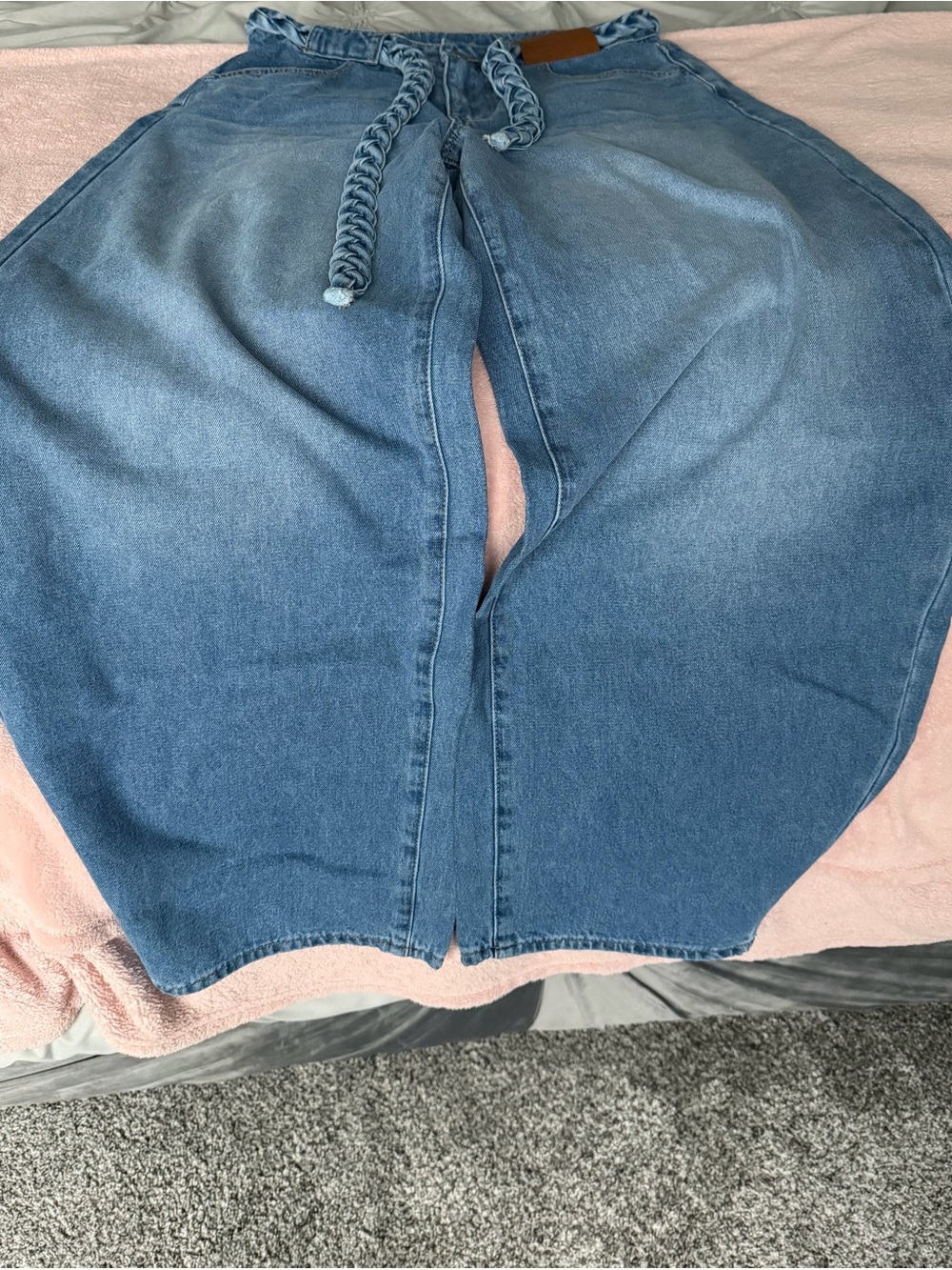 Light Blue High-Waist Wide Leg Women’s Jeans